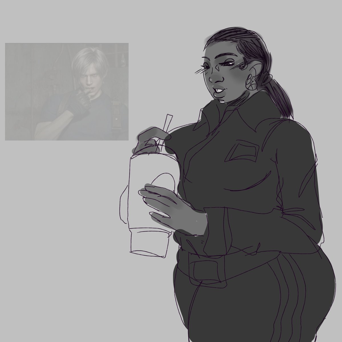 fatalpawz_'s tweet photo. Megan doodle bc of that one video I keep seeing #megantheestallion #fanart https://t.co/1ZxVodLJ16