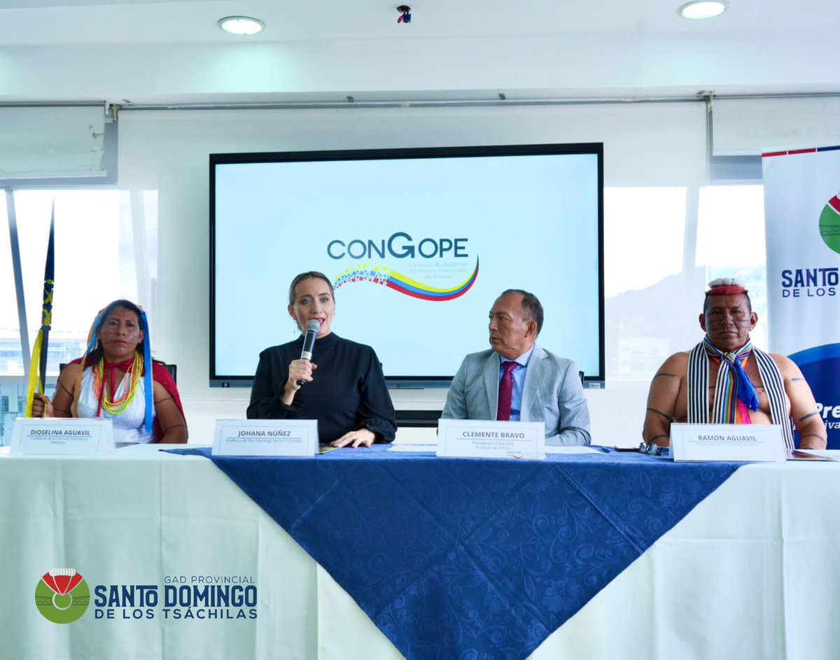GadTsachilas's tweet photo. Hoy en el @CongopeEcuador dimos a conocer detalles del #Kasama2026, @johanaprefecta en Rueda de Prensa invitó a vivir esta celebración del 2 al 4 de abril como parte del próximo #FeriadoEC. 🌤️🎉 https://t.co/1r0djBeaVq