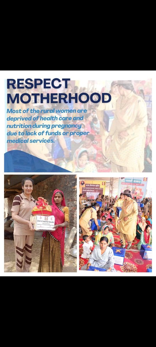In our religions, a mother is accorded a status even higher than that of God. To provide nutritious food and medical assistance to pregnant women—thereby ensuring they receive complete nourishment—SaintMSG of Dera Sacha Sauda has launched the 'Respect Motherhood
#HealthyPregnancy
