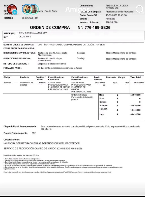 <a href="/zona_libertaria/">☭⃠ Damián Olsdal Urra</a> <a href="/anzunza/">Chile Sin Comunistas</a> <a href="/QColoradac/">Quintrala Colorada</a> Ahí tienes la factura pagada por el gobierno de BORIC y no por el presente José Antonio Kast. 
Por lo tanto la banquetería fue realizada y solicitada por Gabriel Boric EL BORRACHO