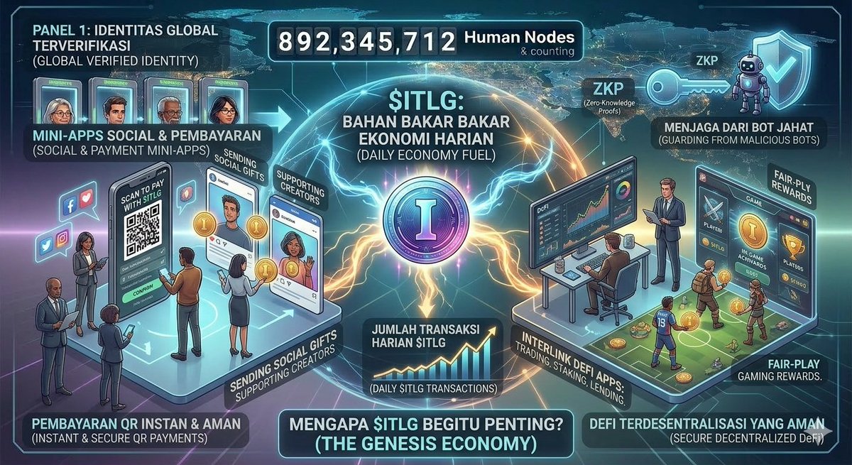 IWontopur72712's tweet photo. $ITLG (Genesis Token) adalah: Kunci awal di ekosistem InterLink
Hadiah penambangan (mining) harian
Insentif bagi pengguna awal (Proof of Personhood)
Dasar alokasi untuk token utama $ITL.​
Mulai dari manusia nyata, bangun jaringan masa depan #INTRRLINK #ITLG #ITL https://t.co/ByE005XFTD
