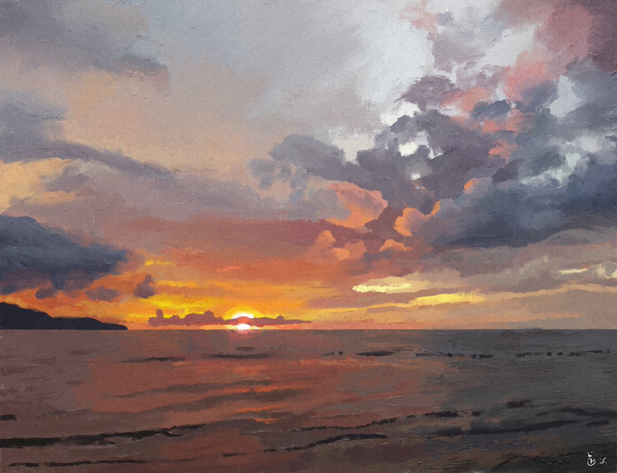 MonsAtrium's tweet photo. Had to try to paint this sunset! https://t.co/YKQIkLYaZk