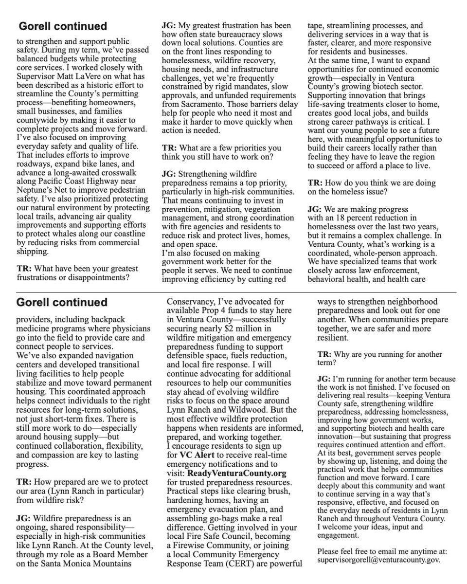 Ventura County Supervisor Jeff Gorell tweet media