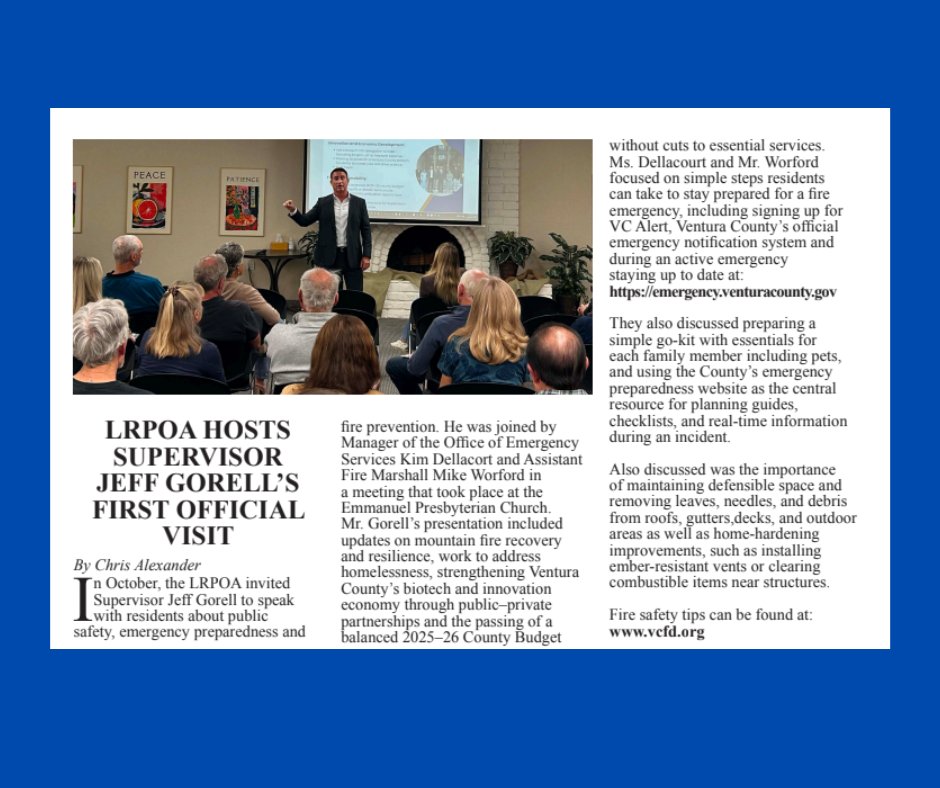 Ventura County Supervisor Jeff Gorell tweet media