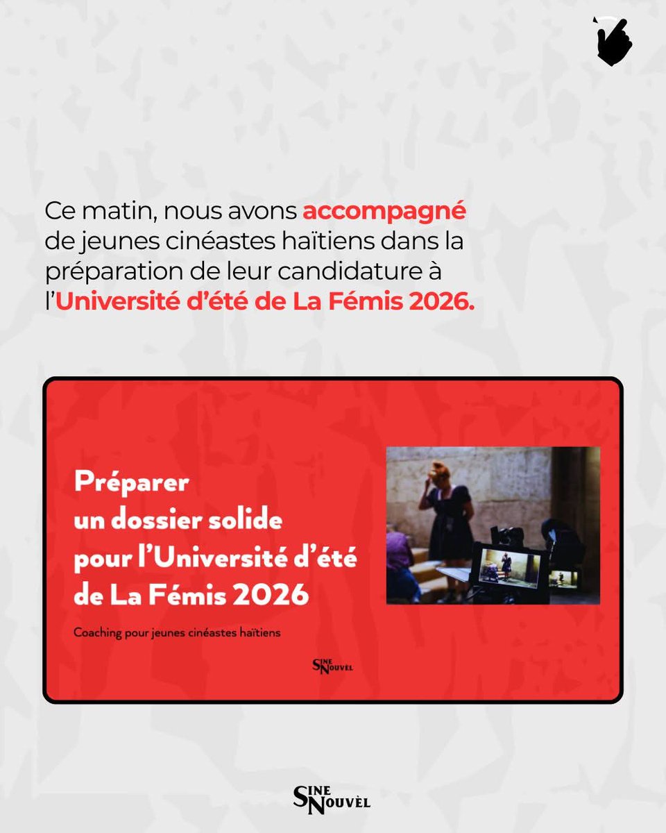sinenouvel's tweet photo. Ce matin, de jeunes cinéastes haïtiens ont participé à un coaching SineNouvèl avec l’Institut Français en Haïti pour préparer leur candidature à La Fémis 2026 : une étape clé pour structurer leur vision et avancer. https://t.co/WgBYlkF91Y