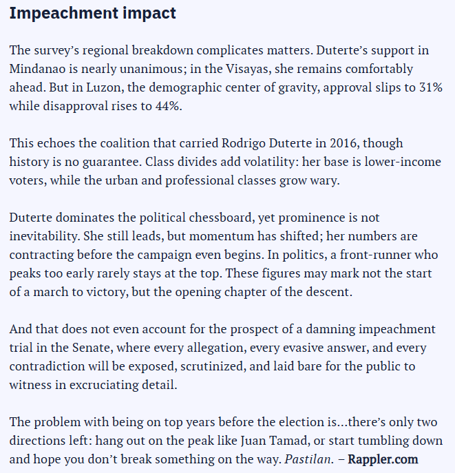 "Duterte dominates the political chessboard, yet prominence is not inevitability...does not even account for the prospect of a damning impeachment trial in the Senate, where every allegation, every evasive answer, &amp; every contradiction will be exposed..."
rappler.com/voices/thought…