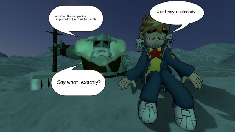 KnowltonSpenser's tweet photo. Well Scott has been getting BLASTED all day, thought I’d at least make one to lighten the pain by letting him get some reflection alone up north with an equally isolated old knight.
Made in gmod as if I tried to draw this the meme would probably be dead by then lol. https://t.co/l9i6YJW4bd