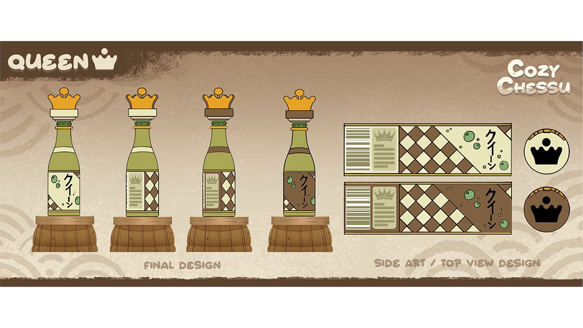 AllinTactics's tweet photo. Check out our Queen Piece! Inspired by soju bottles, it may go down easy, but it should never be underestimated. Quiet in presence, yet packs a punch! Wishlist Cozy Chessu now on Steam! #cozychessu #indiegame #indiedev #chessgame #gameart https://t.co/fTzUlATVYL