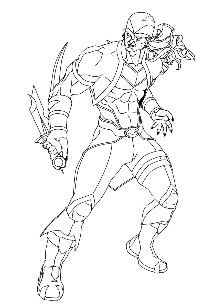 rhardo's tweet photo. It's been a while since I drew this guy—this time with his Kah'l dagger in god-slayer form.

OC: Salakay a.k.a. Zipakah Rai
https://t.co/YyCzjByC1x https://t.co/v2umIqPgO0