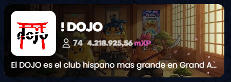 ⛩️ La Guild Hispana más grande de Grand Arena ⛩️

Son todos bienvenidos a unirse al Dojo, tenemos una comunidad muy activa en Discord donde nos ayudamos constantemente para estar al día con el meta y poder sacar ventaja en los contests.

🎁 Sorteos frecuentes de cartas entre los