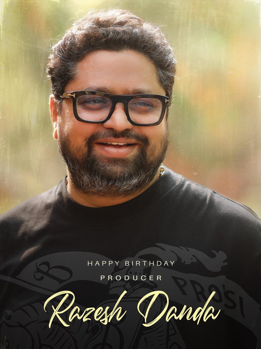 UrsVamsiShekar's tweet photo. Wishing a very Happy Birthday to blockbuster producer @RajeshDanda_ ❤️🔥
#HBDRazeshDanda @HasyaMovies https://t.co/QLggNfT65C