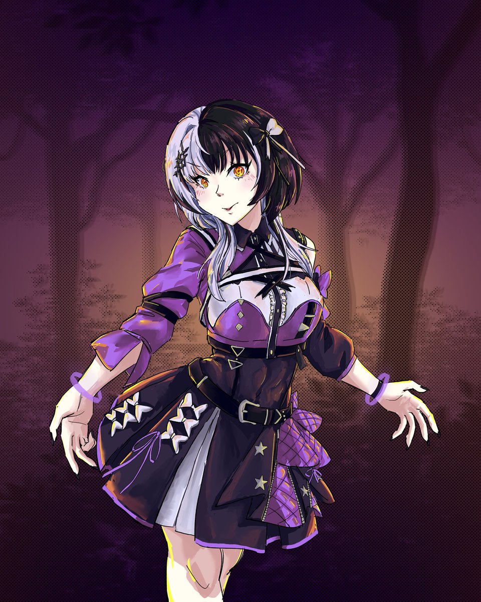 keyar_c's tweet photo. First time drawing this Fes outfit! 
I was so captivated by the stage lighting during Shiori’s performance at Holofes that I just had to try to recreate that mood. 🖤🤍🖤🤍

#shiorinsketch https://t.co/BP7qiStx8n