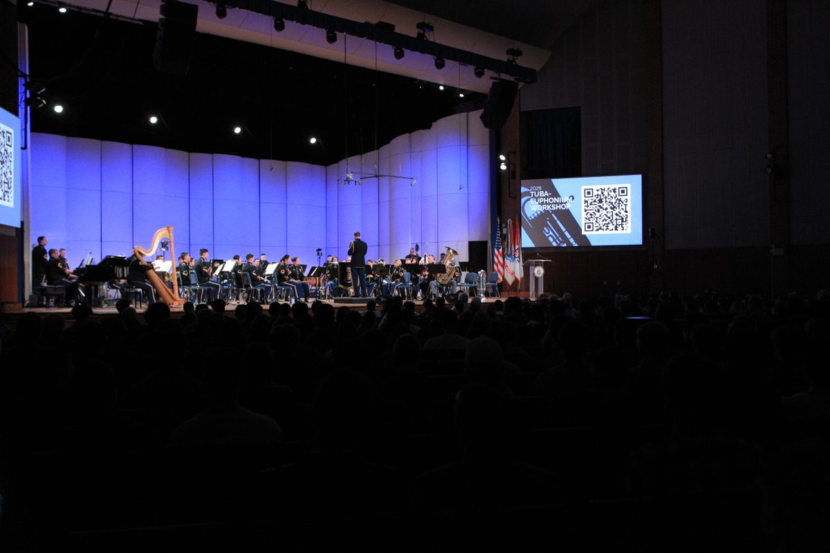 alexanderrogge's tweet image. The U.S. Army Concert Band accompanied tubist Mason Soria at The U.S. Army Band 2026 Tuba-Euphonium Workshop; MAJ Aaron Morris, conducting. #VisionFragments #LAPhil #ArmyBand #ConcertBand #Band #TUSAB #ArmyMusic #MilitaryMusic #Euphonium #TEW2026 #TEW #Music