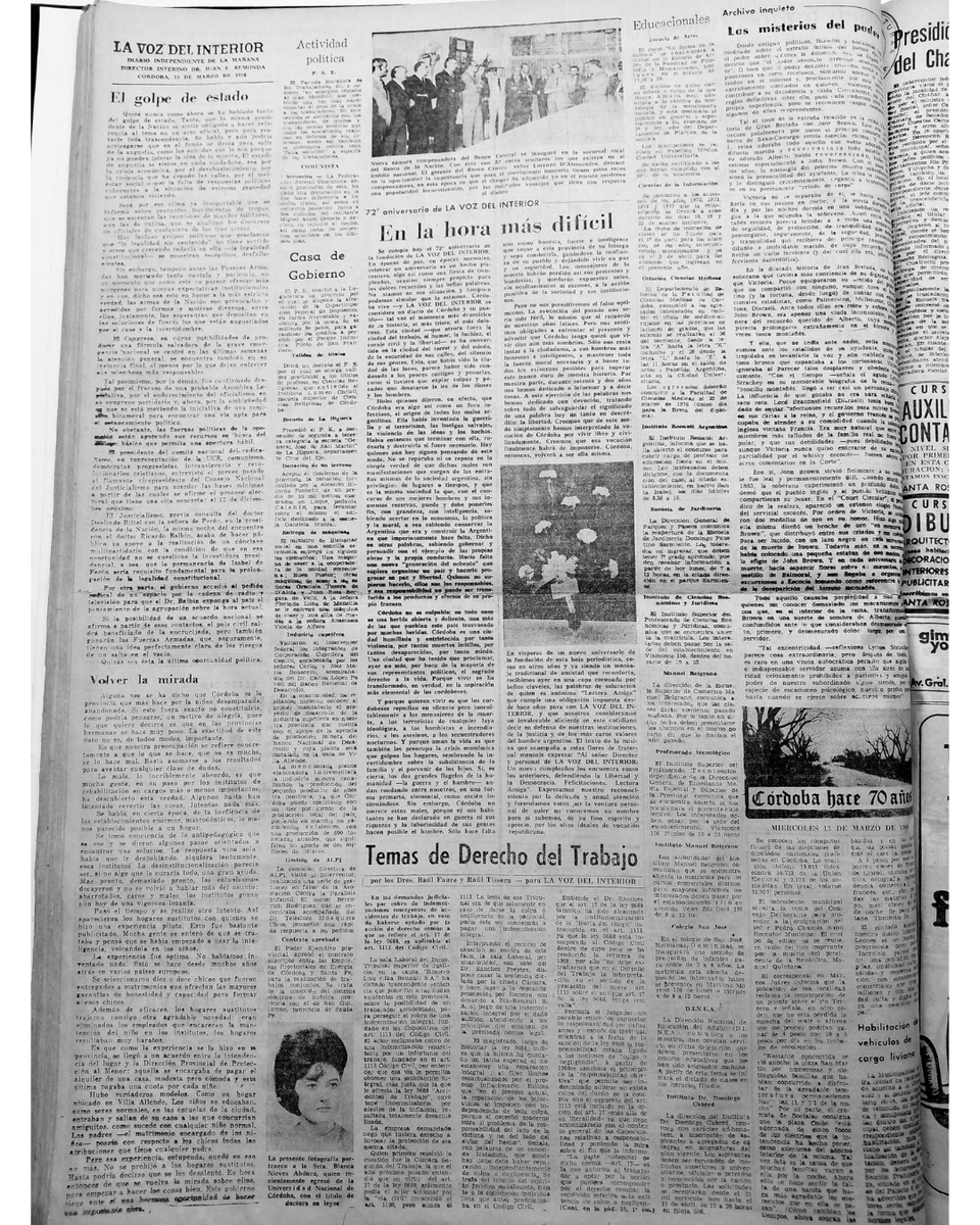 soy_el_76's tweet photo. 📰 La Voz del Interior
📍 Lunes 15 de marzo de 1976

💬 "El golpe de estado"

#argentina #lavozdelinterior #golpedeestado https://t.co/SrwfPUDotd