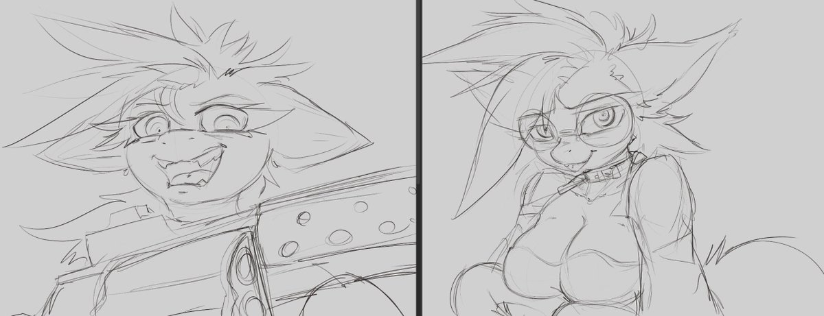 trashboxfox's tweet photo. Couple quick half ass sketches while I was listening music. 🎶Had bd couple days ago so I'm bit low energy after it. https://t.co/vRSU7u85jS