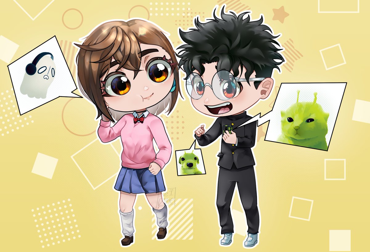 Okarun showing Momo aliens 🛸✨

#Dandadan #MomoAyase #Okarun #ダンダダン #animefanart