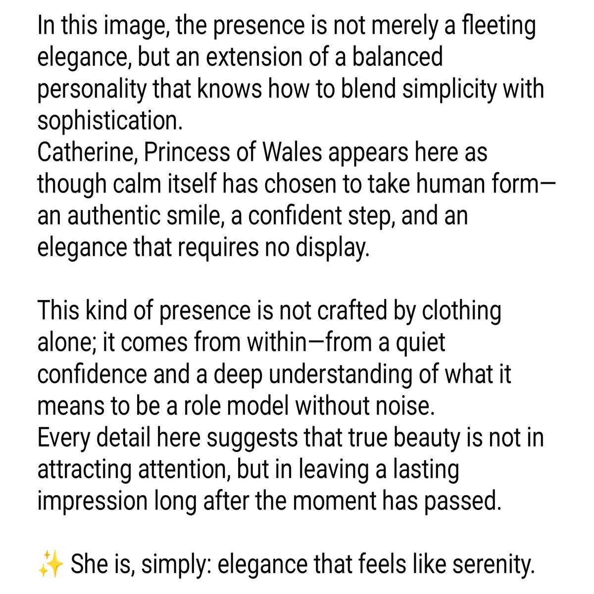 akhnifas_ameytr's tweet photo. #PrincessOfWales #PrincessCatherine #RoyalFamily
#QuietLuxury #TimelessElegance #Sophistication #RoyalStyle
#EleganceInSimplicity #InnerBeauty #RoleModel #Serenity https://t.co/2raBulCgiH