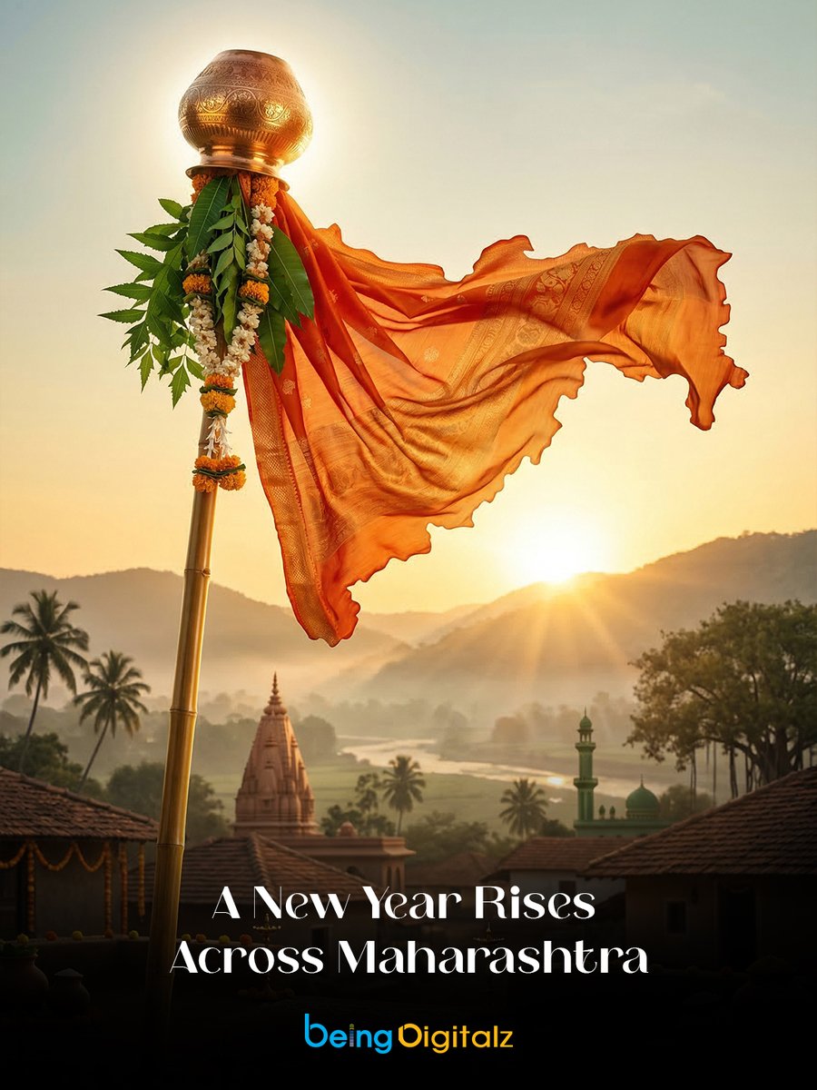 As the Gudi rises, so does the spirit of Maharashtra, celebrating new beginnings, prosperity, and pride.

May this Gudi Padwa bring happiness, success, and positivity to you and your loved ones. 

#GudiPadwa #Maharashtra #NewBeginnings #BeingDigitalz #BDz