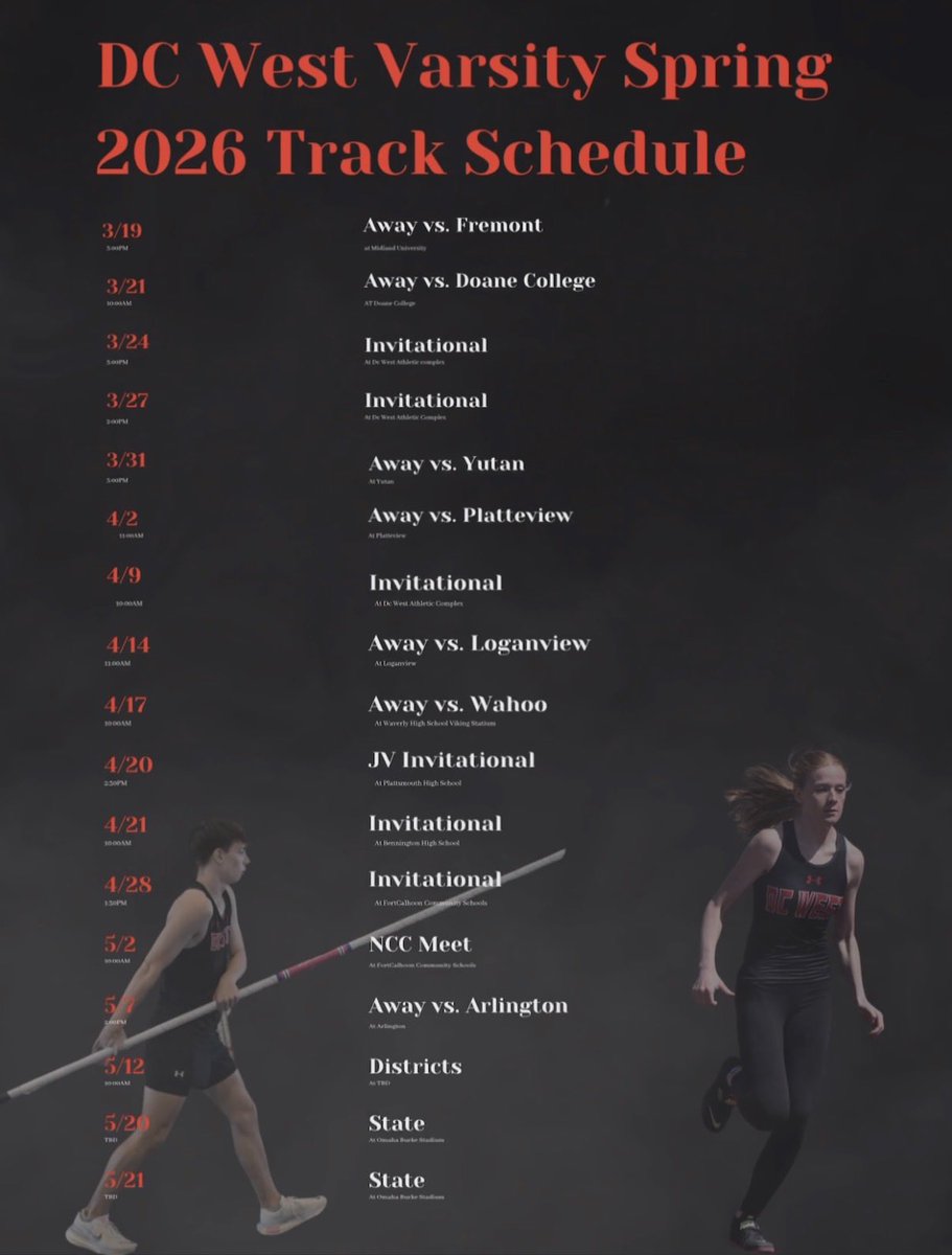 DCWestXCTF's tweet photo. Our 2026 track season starts tomorrow at Fremont High School! Excited for this team to grow and compete together! 

Go Falcons! https://t.co/Eltp8jkndB