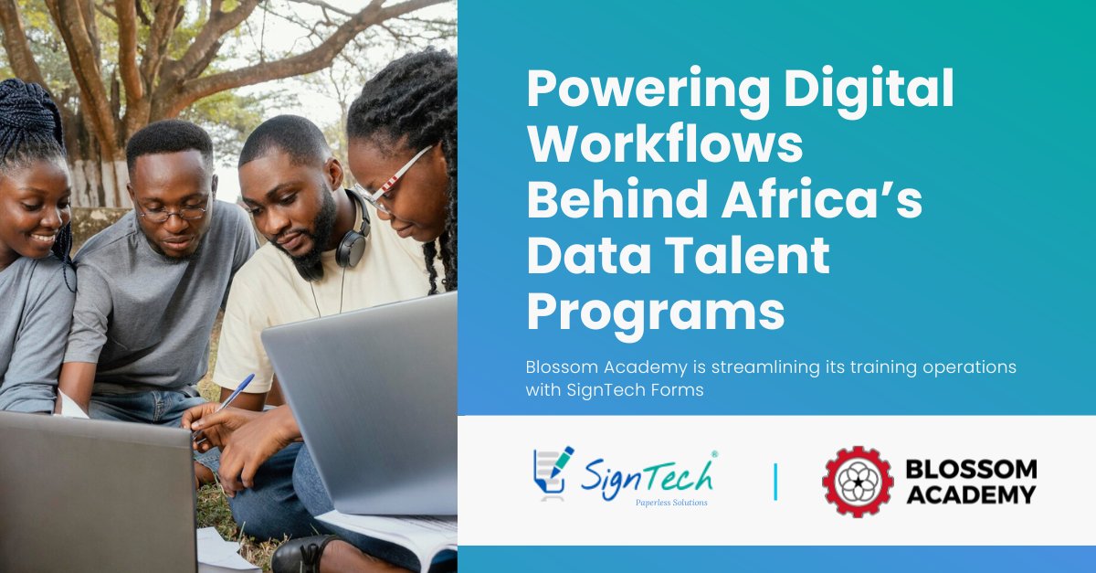 SignTechForms's tweet photo. We’re proud to welcome @blossomacademy_ as a client.

Blossom Academy is empowering African talent with in-demand data skills, helping professionals transition into meaningful careers in the digital economy.

#DigitalTransformation #WorkflowAutomation #AfricanTalent #DataSkills https://t.co/ewcHWvtlyp