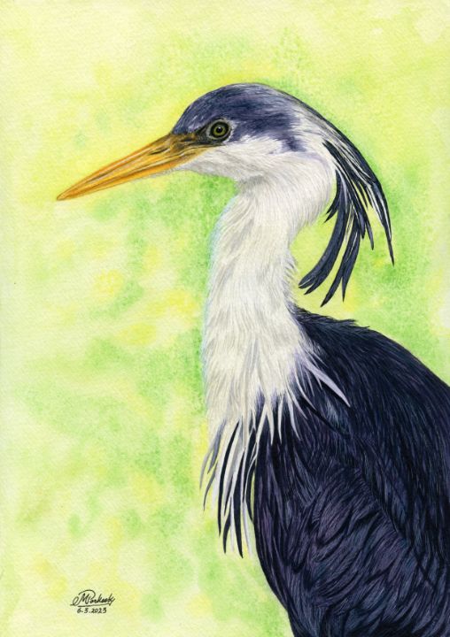 Mos_Artwork's tweet photo. Art of the Day! "Watercolour Bird Painting Grey Heron". Buy at: https://t.co/dKL19IHONV https://t.co/NwqzFooZ1X