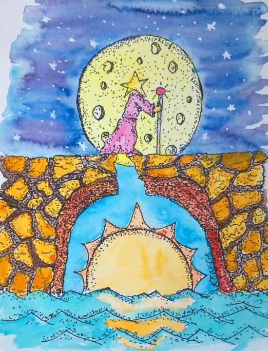 DavidKrafcik's tweet photo. Art of the Day! "The Bridge of the Dawn". Buy at: https://t.co/etzMkeiA59 https://t.co/3OWkrKZspr