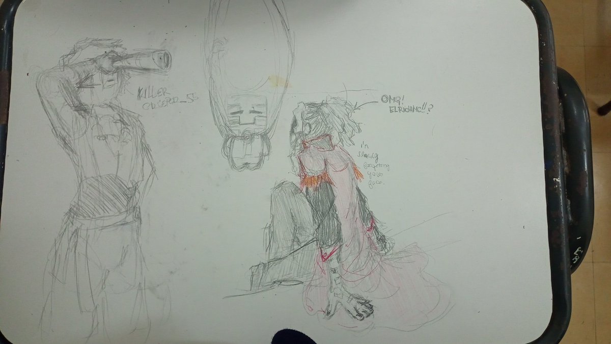 KANNIEHZZZ's tweet photo. Hace mucho que no dibujaba, así que probé dibujar a Rich en la mesa del colegio...
También dibujé a Killer, pero no tuve tiempo de hacerlo mejor y la ropa me salió improvisada 😭😭

#cubiartrich #cubiartkiller #cubiart https://t.co/1GudbXKAZl
