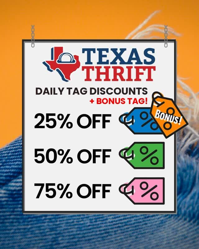 A new deal just dropped! Orange Tags—now 25% OFF—joining 3 other colors already discounted. 

#ThriftDeals #Discounts #Savings