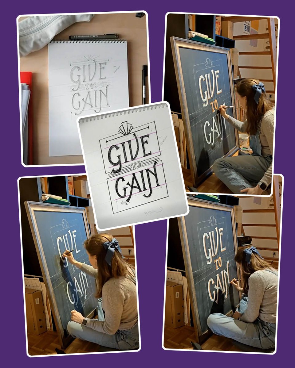 womensday's tweet image. Belgium-based designer Annelies in the #IWDtypism #Lettering Challenge says "I'm...inspired by the theme #GiveToGain...using lettering as a visual voice to show solidarity, spark conversation &amp;amp; support collective action in challenging gender