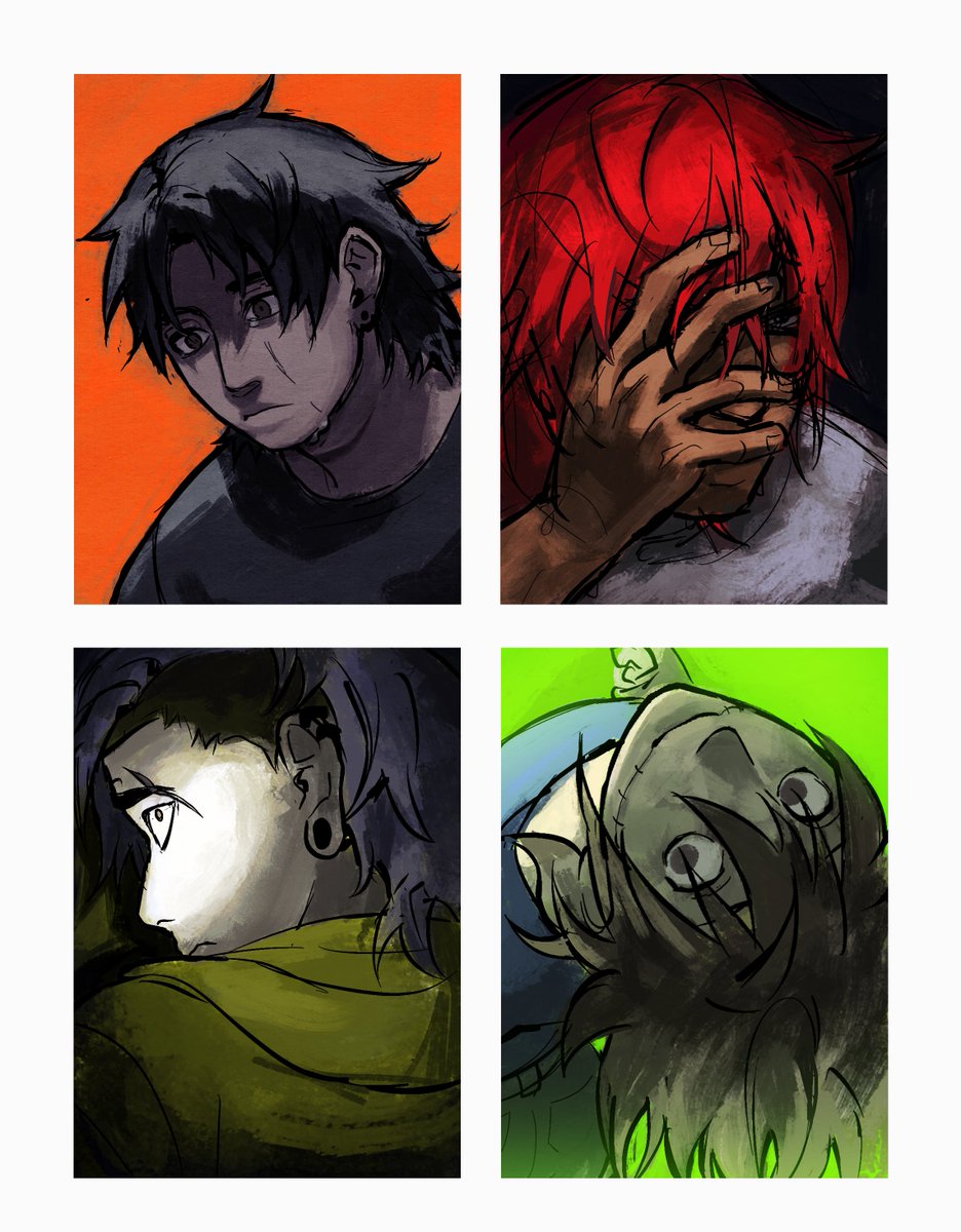 JellyMoonVT's tweet photo. did some oc portraits to shake off some rust today :J Did not mean to draw for 5 hours straight looool https://t.co/F2sBZ3CulJ