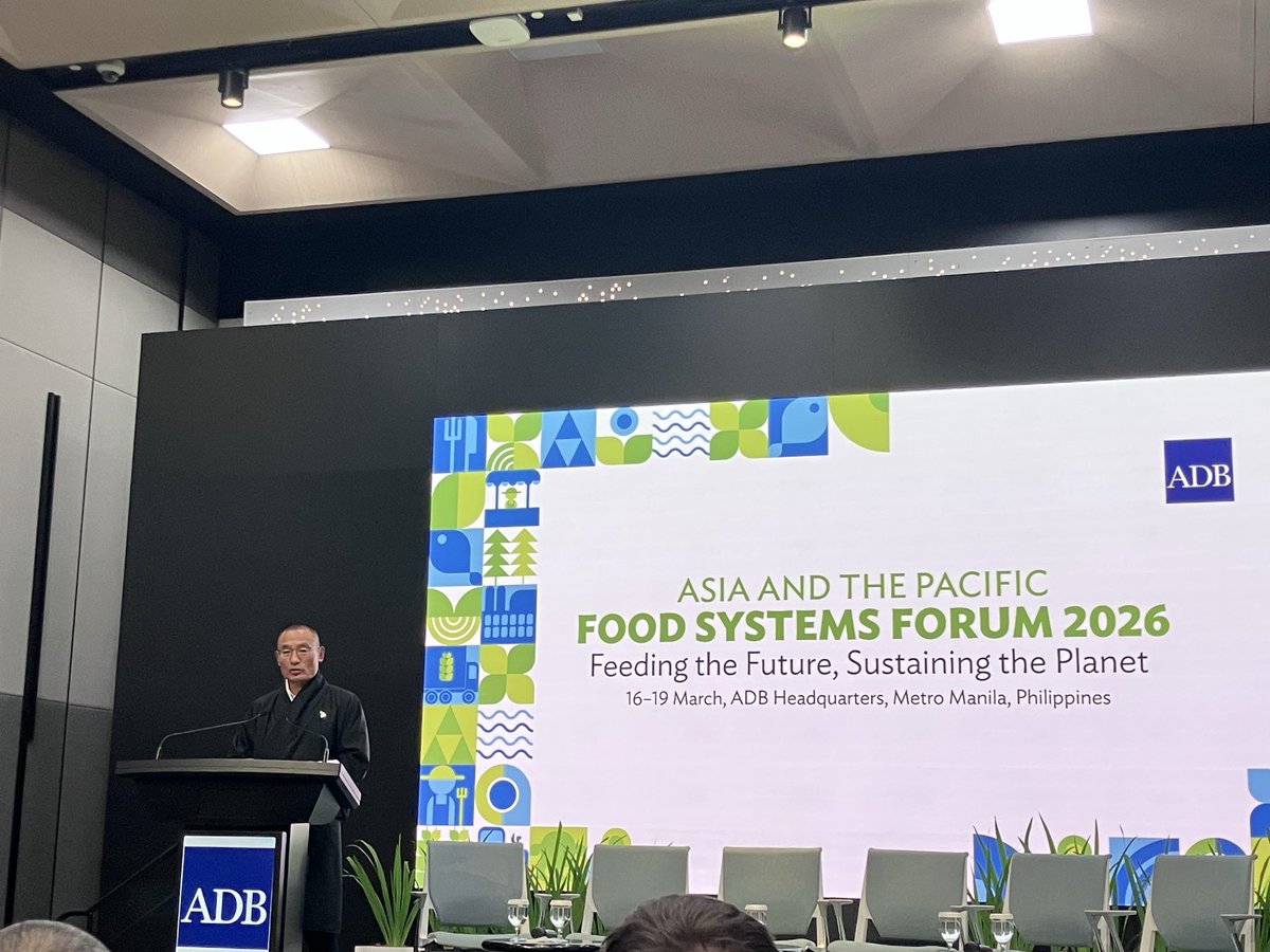 Kaz_Fujiwara's tweet photo. @MaximoTorrero @FAO Chief Economist in his keynote stressed a systems approach &amp; prevention #EarlyWarningSystem #AnticipatoryAction with a ROI of 1:7 for #Resilient Livelihoods from #Ridge2Reef in #SouthAsia @ADB_HQ #AFS2026 following the opening speech by H.E. PM 🇧🇹
#4Betters https://t.co/poLS8wPGzI
