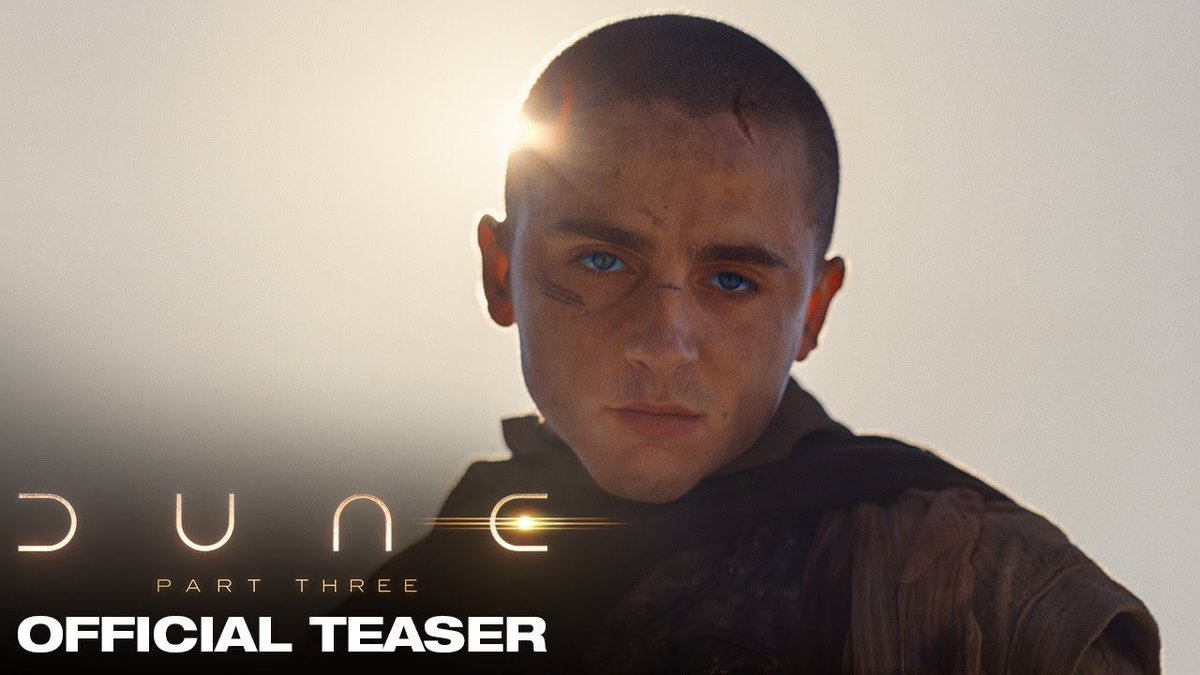 Bellabassfly's tweet photo. ⚫️⚫️⚫️⚫️⚫️
@dunemovie : Part Three | Official Teaser Trailer @IMAX 
WATCH NOW 🎬 https://t.co/19sUrAO0Bc https://t.co/7lLQMnRRPJ