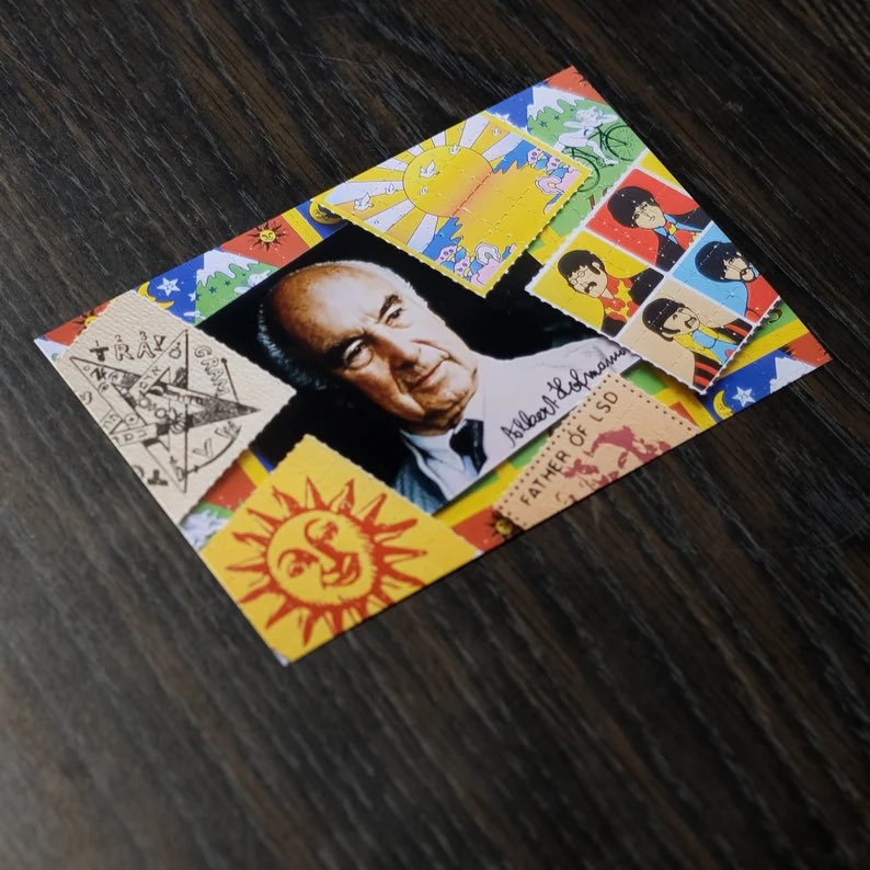lsd_acid0's tweet image. Albert Hofmann Father of LSD blotter art photo collage n1

#paperart #patternart #satisfyingvideo #creativeprocess #foryou