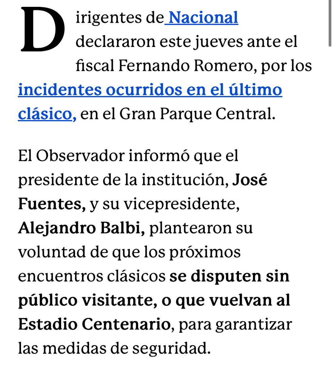Y así en un abrir y cerrar de ojos están instaurando que Peñarol fue quien decidió no vender entradas a visitantes en el clásico.

Eso es la prueba clara y contundente de lo que es y va a ser toda la vida Nacional y sus hinchas, una institución adicta a la mentira.