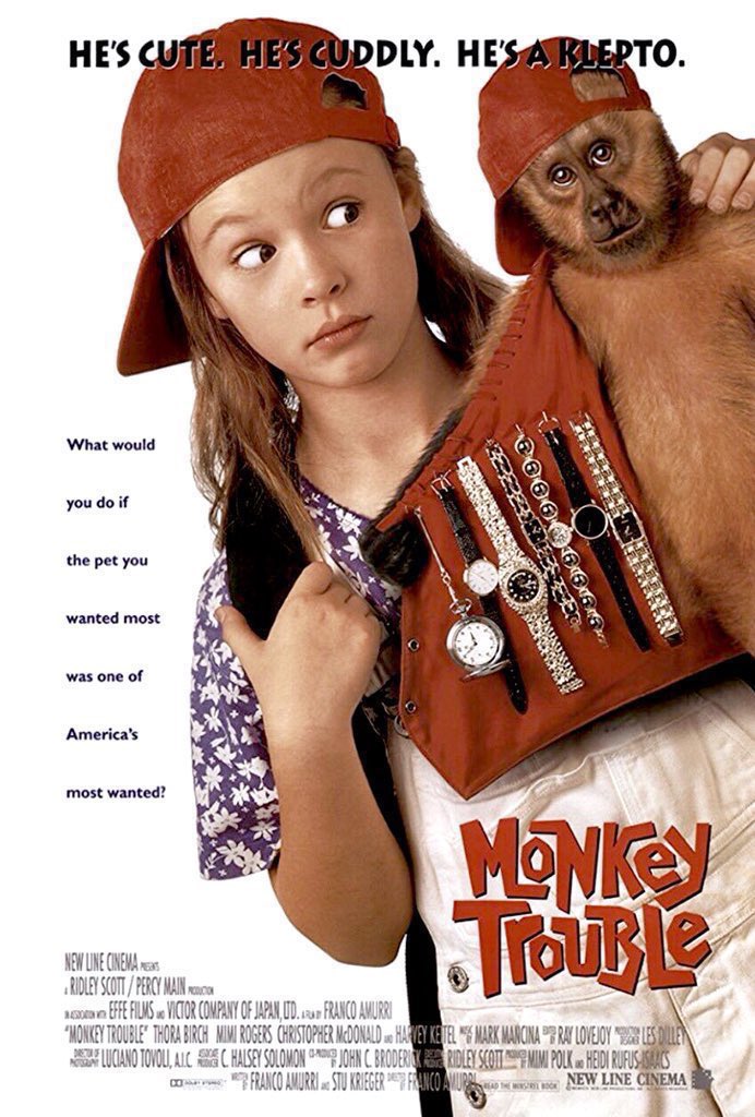 FilmNewsNos's tweet image. 🎬MOVIE HISTORY: 32 years ago today, March 18, 1994, the movie ‘Monkey Trouble’ opened in theaters!

#ThoraBirch #MimiRogers #ChristopherMcDonald #HarveyKeitel #AlisonElliott #AdamLaVorgna #RobertMiranda #VictorArgo #RemyRyan #FrancoAmurri (@Amurri )