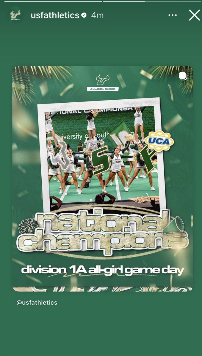 jcornell26's tweet photo. @USFAthletics @USFFootball What about all the Cheer Natty’s? https://t.co/njbp2oVEWR