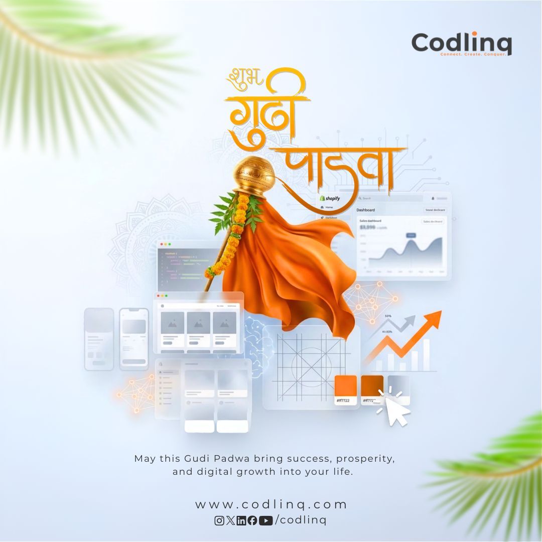 codlinq's tweet photo. Happy Gudi Padwa!✨🌼
May this new year bring success, prosperity &amp; powerful digital growth into your life.🚀📈
Contact us:
📞: +91 78793 18073
✉️: connect@codlinq.com
🌐: https://t.co/hPrmmECaur

#GudiPadwa #HappyGudiPadwa #codlinq #codlinqtechnologies #DigitalGrowth https://t.co/XsEm3zCyap