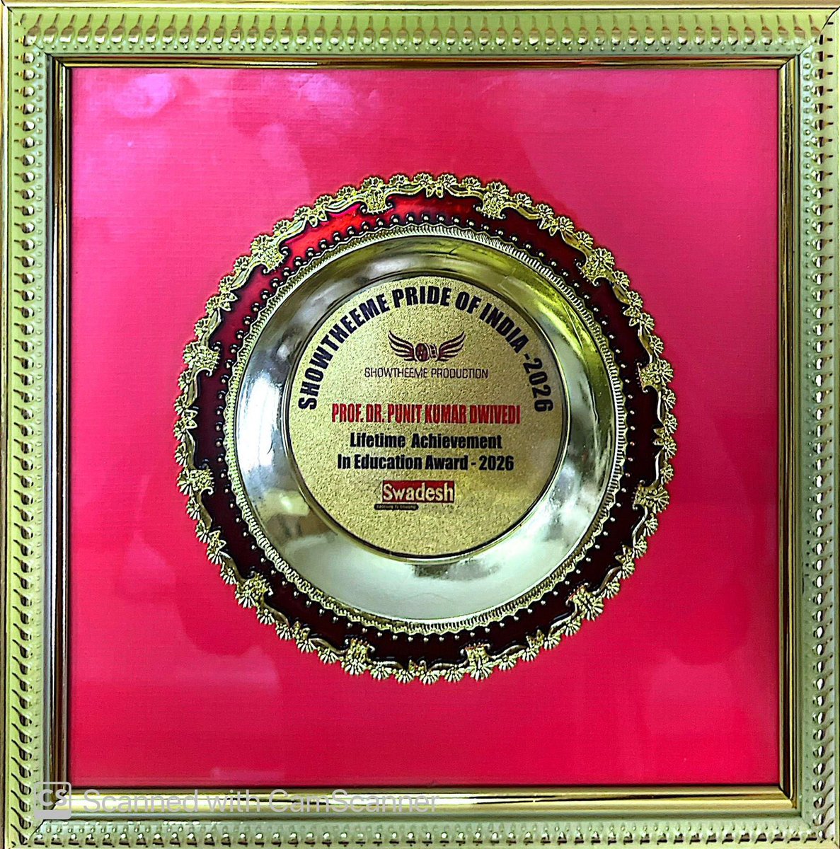 drpunitofficial's tweet image. Proud to announce, “I am honoured/Awarded with “Lifetime Achievement in Education Award” by Swadesh News Paper during “Showtheem Pride of India Award-2026” Held at Goa”. Thanks to the organisers. 

#lifetime #achivement #award #lifetimeachievementaward #punitkumardwivedi