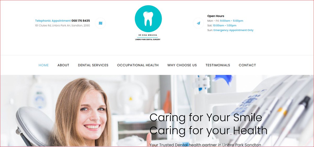 CiasoftS's tweet image. Linbro Park Dental Surgery is your trusted dental and occupational health partner in Linbro Park and the greater Johannesburg area.

Logo, Website and CI done by @CiasoftS 

linbroparkdentalsurgery.co.za

#webdesigner #logodesign #corporateidentity