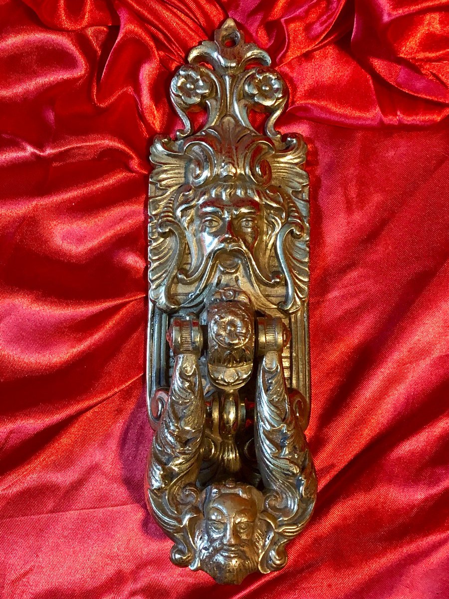 SubRosaMagick's tweet image. #Antique Large Victorian Door Knocker 1800s - #Satyr #GreenMan #Viking #Gothic #Grotesque #Devil 19th C. - J. A. L. Portugal 
link in comments