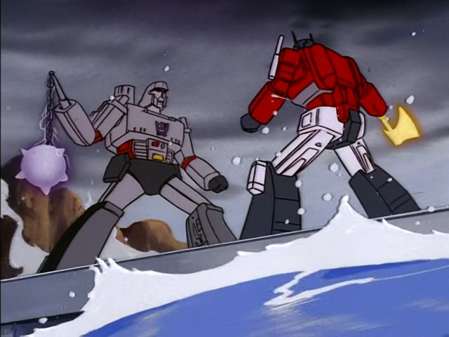 1984: While Sir Handel is galavanting off in Wales, Mount Saint Hilary erupts, awakening the Autobots and Decepticons aboard the Ark.