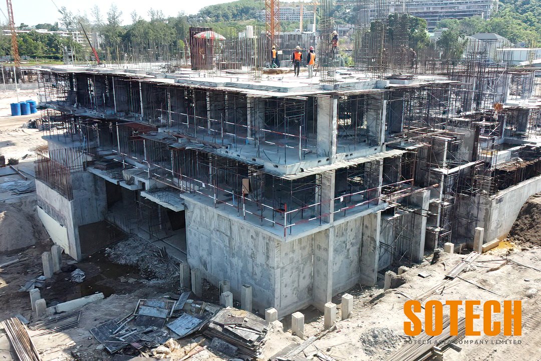 SotechAsia's tweet photo. Sotech Asia is pleased to report significant progress on Building H at the Gardens of Eden mega development in Layan, Phuket, with the successful completion of the second floor structure and the advancement of works to approximately fifty percent (50%) of the third floor. https://t.co/2fkpwX4y5d