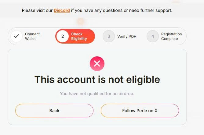 Kèo airdrop #PERLE mọi người trúng nhiều ví không? 

Mình làm 1 ví gần full hết luôn mà tạch, không hiểu sao luôn! 

Link check: register.perle.xyz