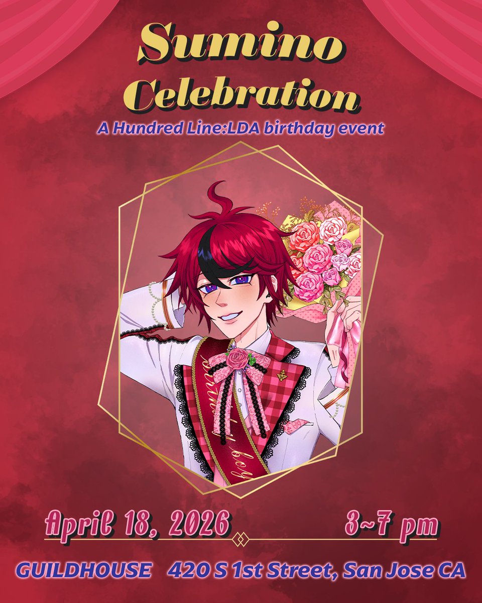 Let's come together to celebrate the birthday of the SDU's leader, Takumi Sumino on April 18, 2026 from 3-7 pm at <a href="/guildhouse/">Guildhouse</a>  

Keep out for updates as we reveal the coaster design, bundles, and activities!

Art: <a href="/itsmochijam/">mochijam</a> 

#hundredline #takumisumino #sanjose