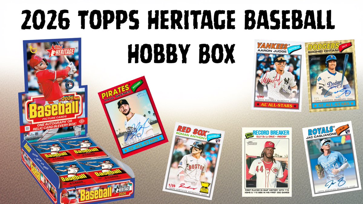 BROG_SUIDOBASHI's tweet photo. MLB 2026 TOPPS HERITAGE BASEBALL Hobby BOX⚾️

🔥本日発売🔥

もちろんホビーボックスも販売です✨

本日も12:00-20:00の営業です。

#topps #mlb #開封 #tokyo #tokyodome #水道橋　#東京 https://t.co/0oTdK9mghV