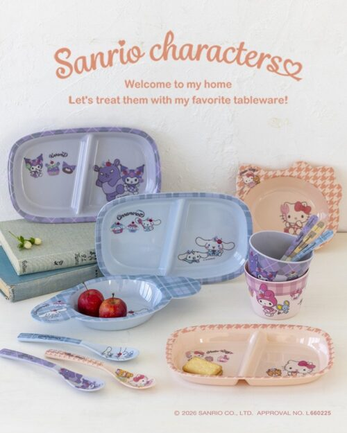 DAISO サンリオ メラミン食器 のんびりタイム コンプリートセット 100均ダイソー『サンリオのメラミン食器』のんびりタイム柄が種類豊富