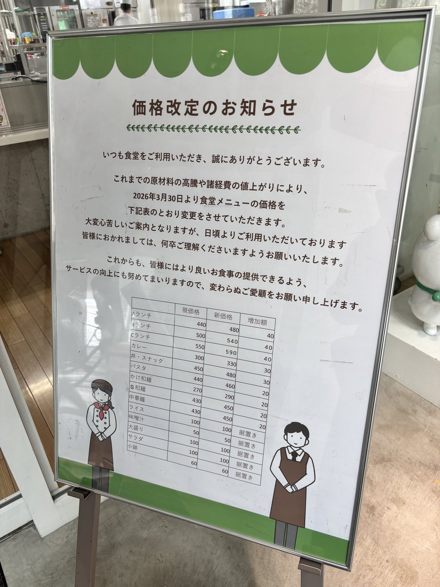 nagai_hon's tweet photo. 学食が値上がりする。 https://t.co/QdxiRho9Mm