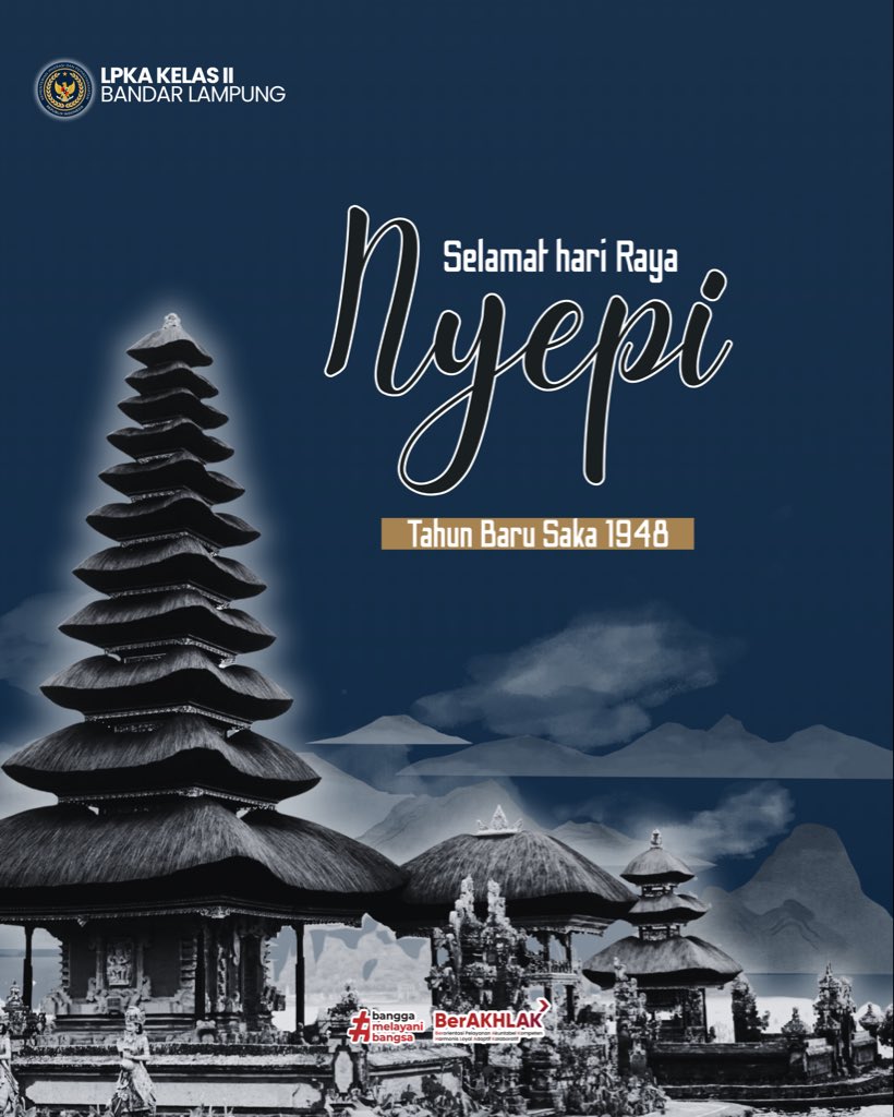 lpka_lampung's tweet image. Selamat Hari Raya Nyepi Tahun Baru Saka 1948.
.
Tim Humas LPKA Bandar Lampung 
.
#kemenimipas
#guardandguide
#ditjenpas
#ditjenpaslampung
#lpkabandarlampung