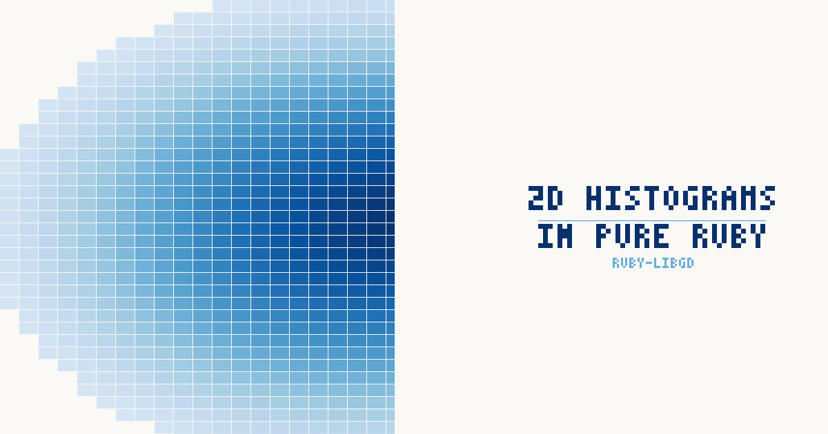 ruby_stack_news's tweet photo. Density maps in pure Ruby.

No Python. No stats gem.
Just ruby-libgd, Box-Muller, and a Blues colormap.

📊 https://t.co/HWPFYR8FYG

#Ruby #DataScience #RubyDev https://t.co/feqbJuED3a