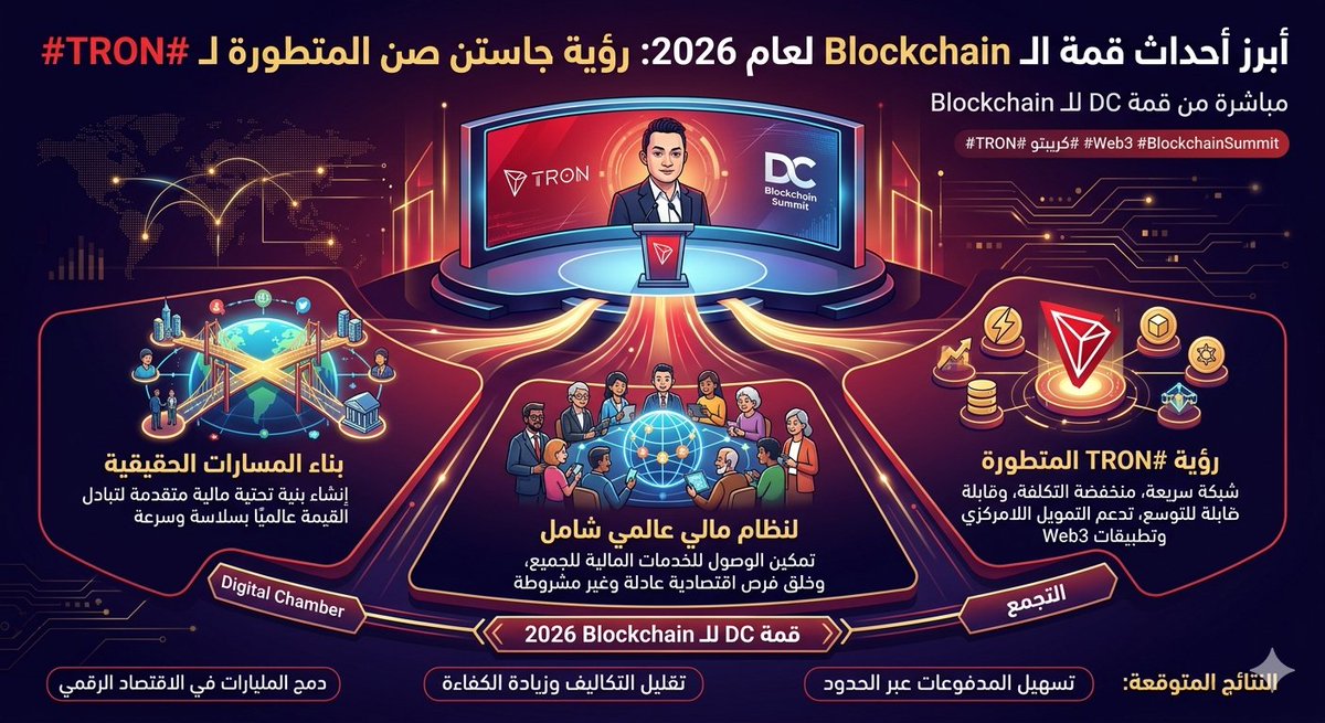 aldftop2632's tweet photo. ู
ุจุงุดุฑุฉ ู
ู ู
ูุตุฉ ูู
ุฉ DC ููู Blockchain ูุนุงู
2026 ๐ค
ูู ุชุฌู
ุน "Digital Chamber"ุ ุงุณุชุนุฑุถ ุฌุงุณุชู ุตู ุฑุคูุฉ #TRON ุงูู
ุชุทูุฑุฉ:
ุจูุงุก ุงูู
ุณุงุฑุงุช ุงูุญููููุฉ ููุธุงู
ู
ุงูู ุนุงูู
ู ุดุงู
ู. ๐โก
#ุชุฑูู #ูุฑูุจุชู #Web3 #BlockchainSummit https://t.co/dFuvaKvkoZ